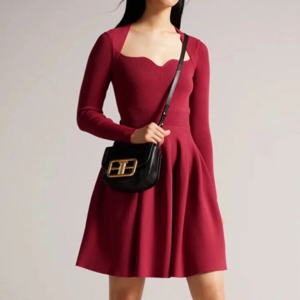 Ted Baker Vienna Sweetheart Neckline Flare Dress (4- us 10)